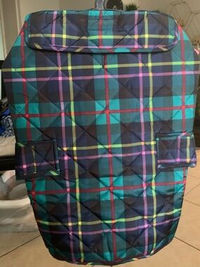 NWT St. John Teal Plaid Quilted Dog Coat puffer